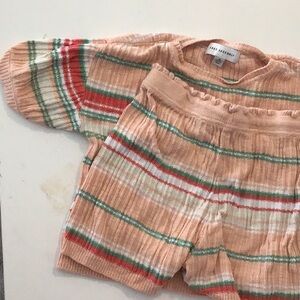 Striped Peach Lounge Set - Pixie + Flannel